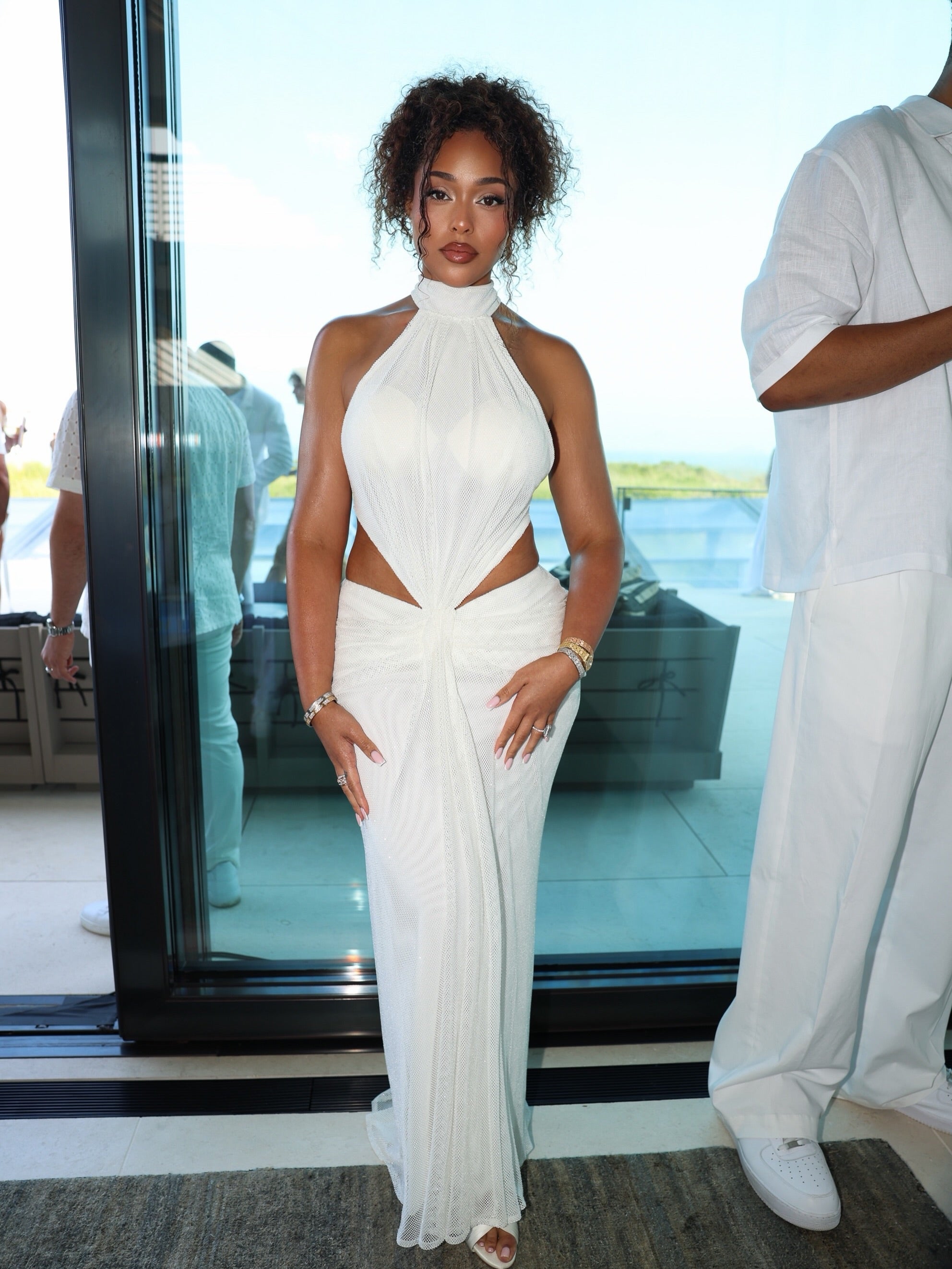 Jordyn Woods Wears  Minna Fashion at Michael Rubin's White Party 2026